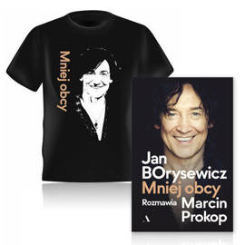 Pakiet: książka "Jan Borysewicz. Mniej obcy" + Koszulka "Mniej obcy". Rozmiar L